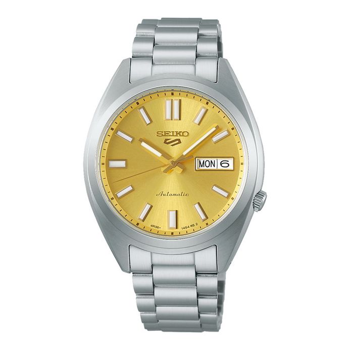 Seiko Sport SRPL59K1 SNXS Vintage Gold Collection In Gold Cufflinks  Stainless Steel Strap