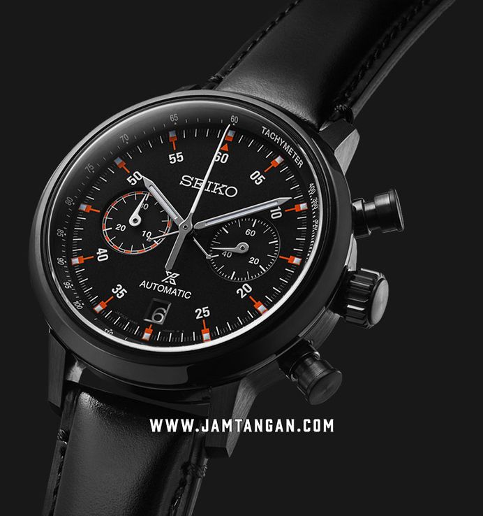 Seiko Prospex SRQ045J1 Winter Speedtimer Chronograph Black Dial Black Leather Strap Limited Edition