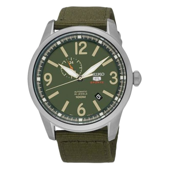 Seiko Sports SSA299K1 Automatic 24J Green Military Dial Green Canvas 100M