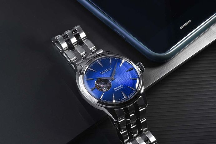 Seiko Presage SSA439J1 Cocktail Time Blue Acapulco Automatic Blue Dial Stainless Steel Strap