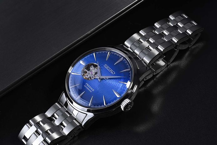 Seiko Presage SSA439J1 Cocktail Time Blue Acapulco Automatic Blue Dial Stainless Steel Strap