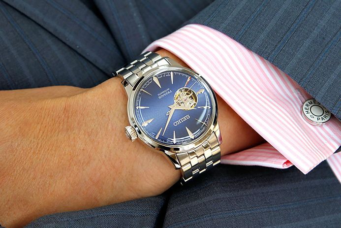 Seiko Presage SSA439J1 Cocktail Time Blue Acapulco Automatic Blue Dial Stainless Steel Strap