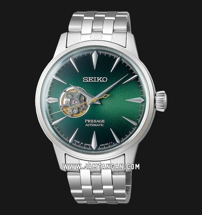 Seiko Presage SSA441J1 Cocktail Automatic Open Heart Green Gradation Dial Stainless Steel Strap