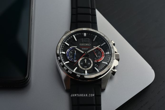 Seiko Chronograph SSB347 SSB347P1 Neo Sport Black Dial Black