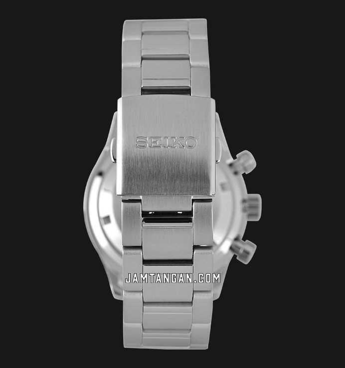 Seiko Chronograph SSB447P1 Discover More Black Dial Stainless Steel Strap