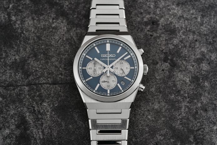 Seiko Conceptual Chronograph Blue Dial Silver Steel Strap Watch for Men- SSB453P1