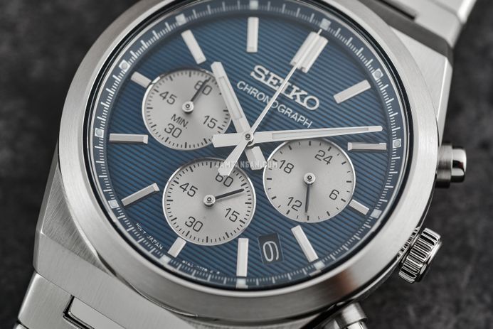 Seiko Conceptual Chronograph Blue Dial Silver Steel Strap Watch for Men- SSB453P1 main image 1