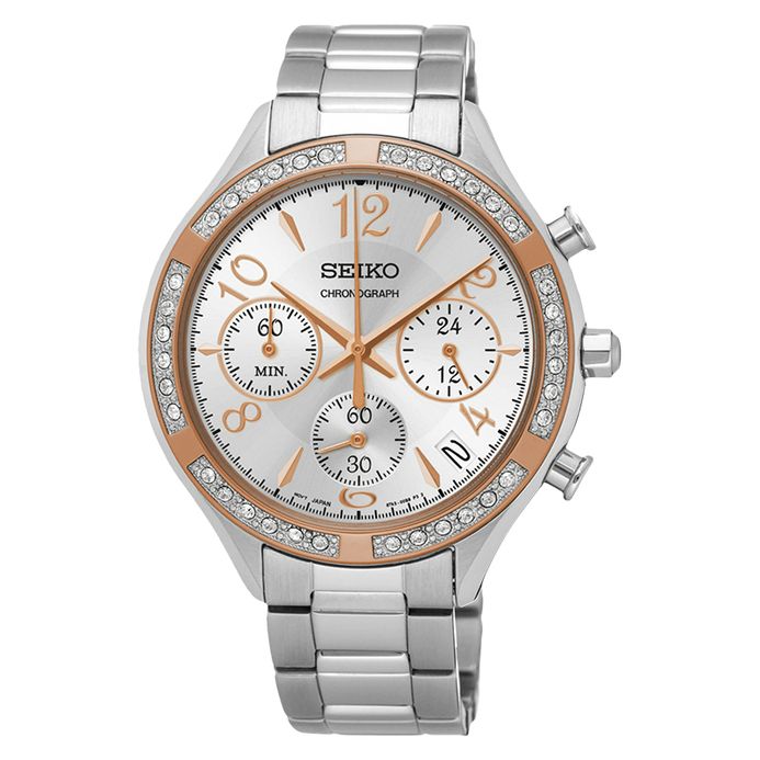 Seiko Chronograph SSB892P1 Ladies Silver Dial Stainless Steel Strap