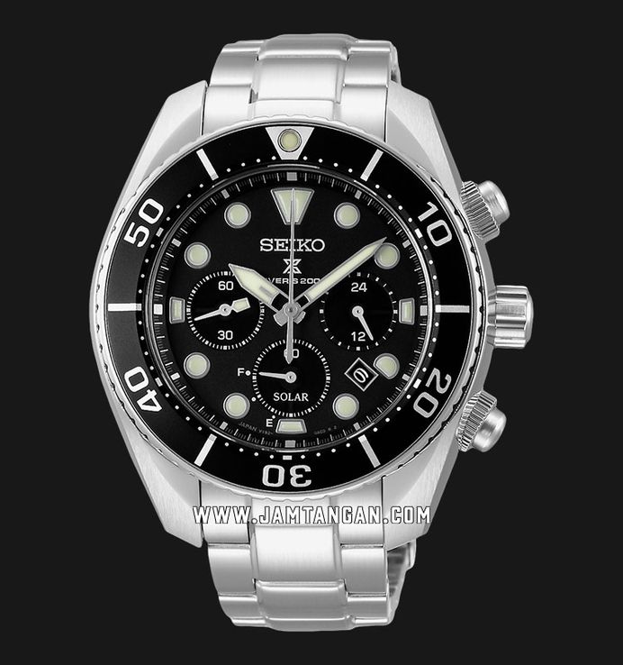 Seiko Prospex SSC757J1 Sumo Solar Chronograph Black Dial Stainless Steel Strap