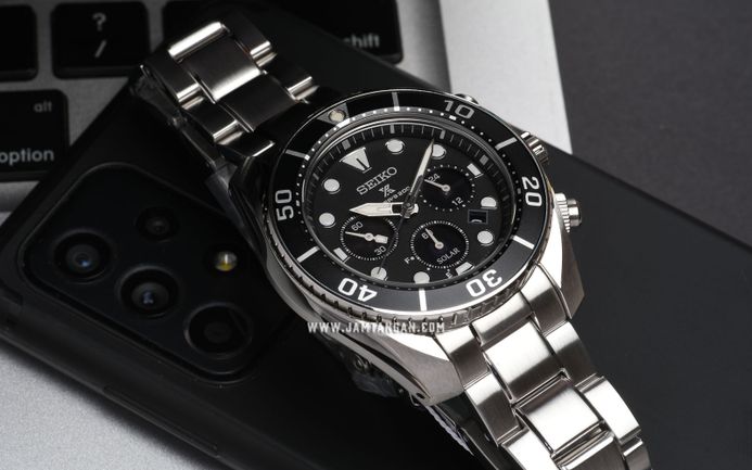 Seiko Prospex SSC757J1 Sumo Solar Chronograph Black Dial Stainless Steel Strap