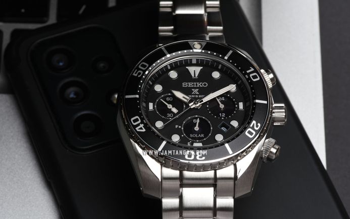 Seiko Prospex SSC757J1 Sumo Solar Chronograph Black Dial Stainless Steel Strap