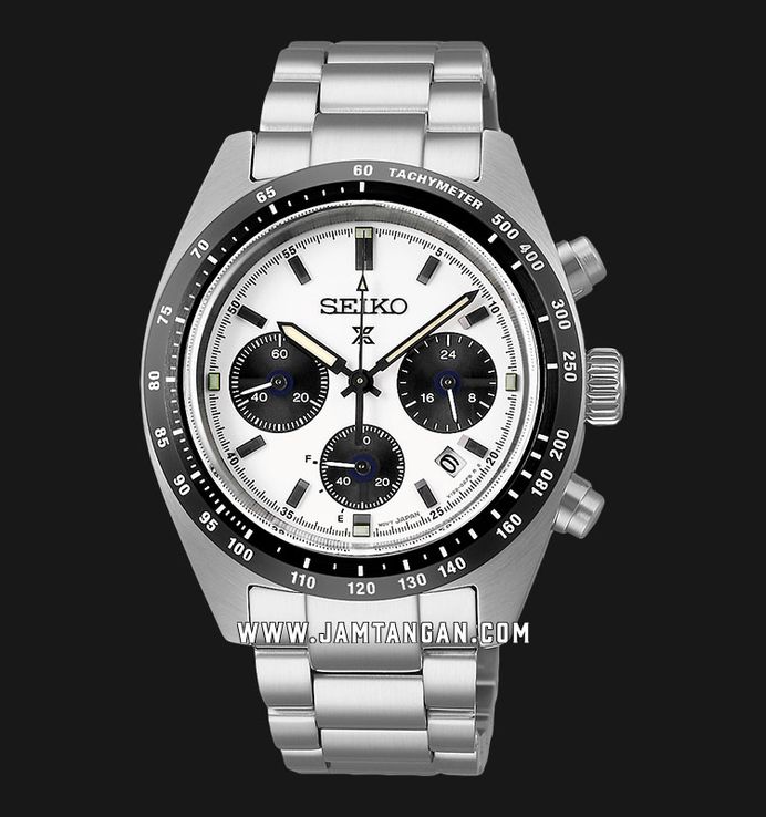 Seiko Prospex SSC813P1 Speedtimer SeiTona Panda Solar Chronograph White Dial Stainless Steel Strap