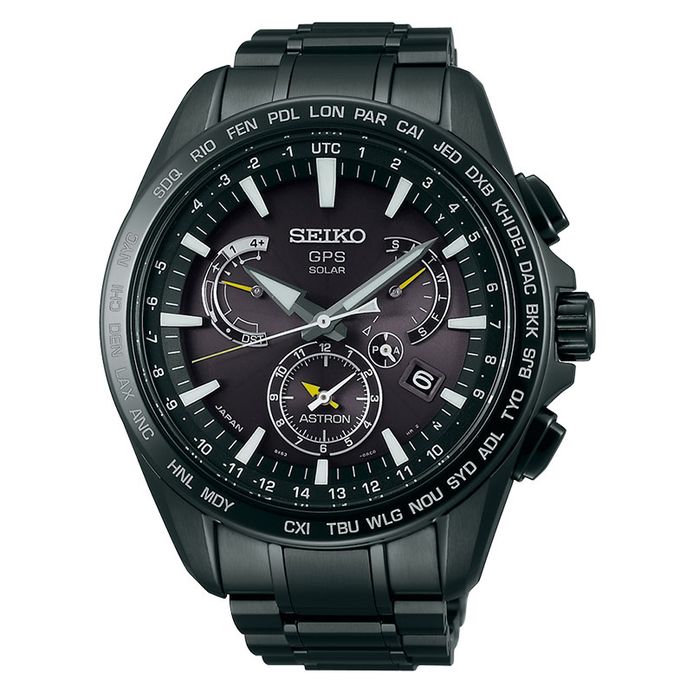 Seiko Astron SSE079 SSE079J1 GPS Solar 8X Series Dual Time Black