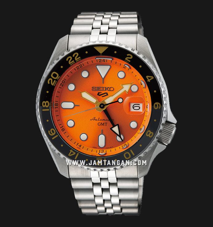 Seiko 5 Sports SSK005K1 SKX Sports Style GMT Mikan Orange Automatic Orange Dial St. Steel Strap