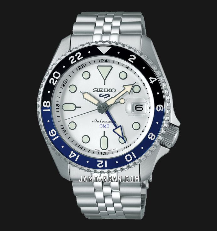 Seiko 5 Sports SSK033K1 SKX Series Automatic GMT Silver Dial Stainless Steel Strap