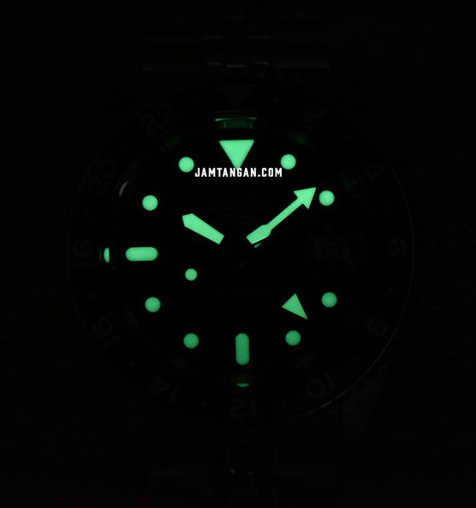 Seiko 5 Sports SSK035K1 SKX Series Automatic GMT Sprite Green Black Dial Stainless Steel Strap