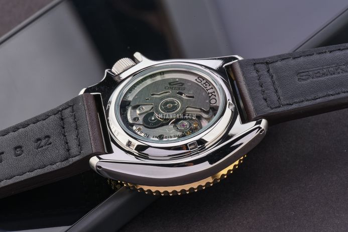 Seiko 5 Sports SSK036K1 SKX Series Automatic GMT Black Dial Brown Leather Strap