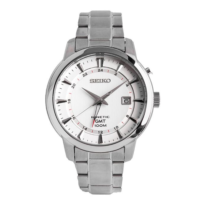 Seiko Kinetic SUN029 SUN029P1 GMT White Dial Dial Stainless Steel