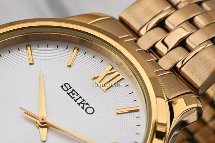 Seiko Classic SUR224 SUR224P1 Neo White Dial Gold Stainless Steel
