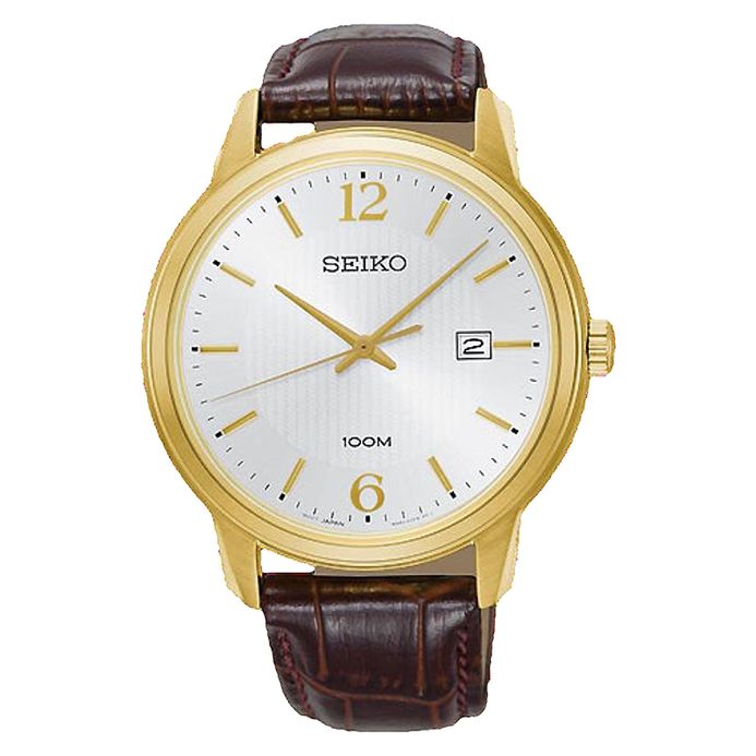 Seiko Classic SUR266P1 Neo Silver Dial Brown Leather Strap