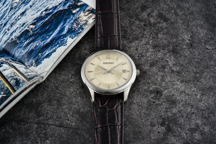 Seiko Analogico SUR421P1, marrone, striscia