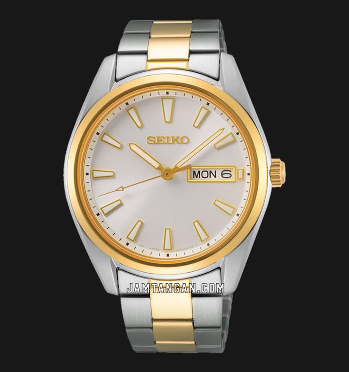 Seiko Classic SUR446P1 Men Silver Dial Dual Tone Stainless Steel Strap