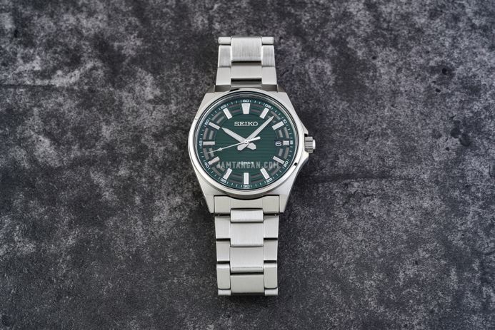 Seiko Classic SUR503P1 Discover More Green Dial Stainless Steel Strap