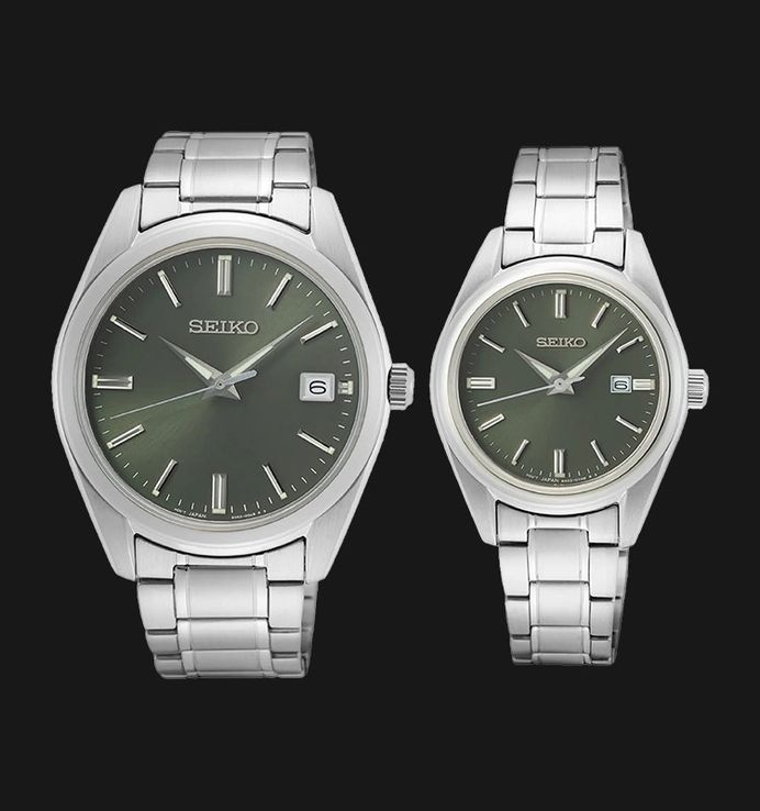 Seiko Classic SUR533P1_SUR527P1 Dress Olive Green Dial Stainless Steel Strap
