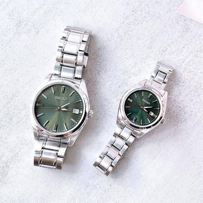 Seiko Classic SUR533P1_SUR527P1 Dress Olive Green Dial Stainless Steel Strap