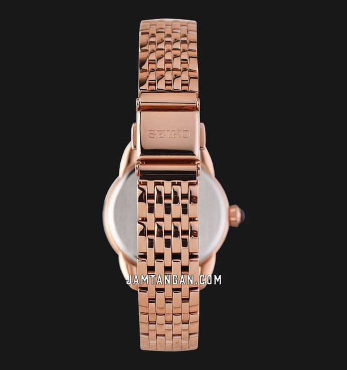 Seiko Classic SUR564P1 Madam MOP Crystal Dial Rose Gold Stainless Steel Strap Special Edition