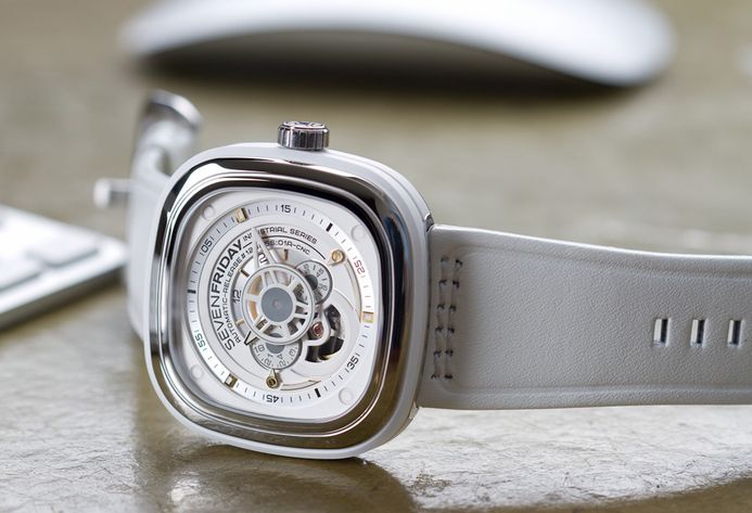 SEVENFRIDAY P-series P1/02 Automatic White Dial White Leather 