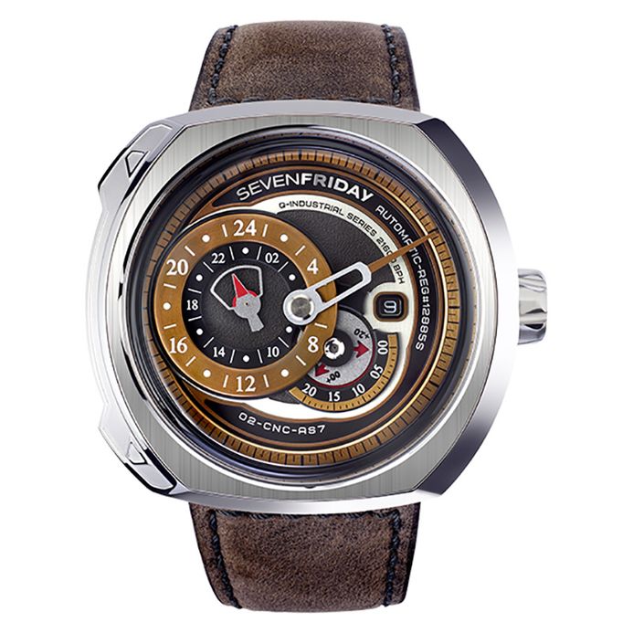 SEVENFRIDAY Q2/01 Q-Series Automatic Miyota 8219 Brown Leather