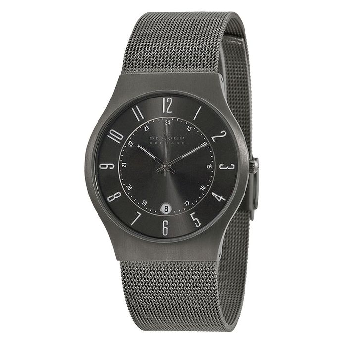 Skagen 233XLTTM Slimline Titanium Gunmetal Grey Dial Stainless