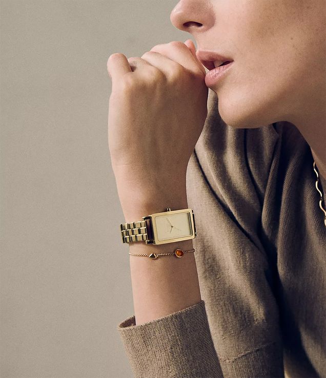 Skagen Hagen SKW3098 Ladies Rectangular Gold Dial Gold 