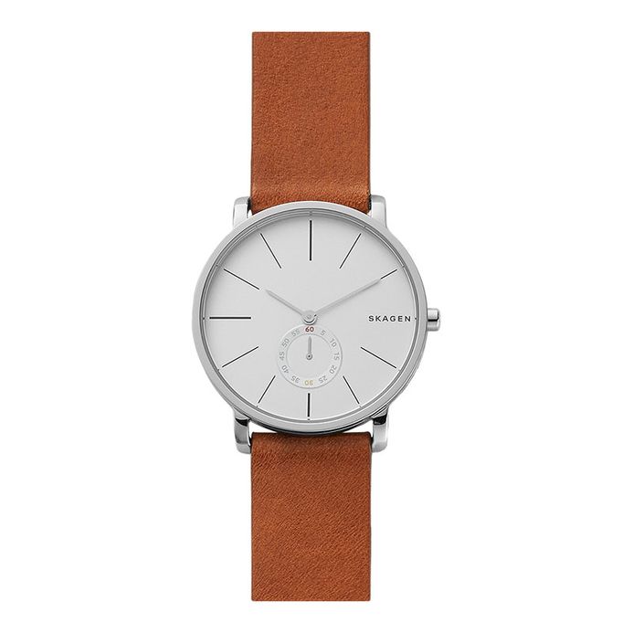 Skagen Hagen SKW6273 White Dial Brown Leather Strap