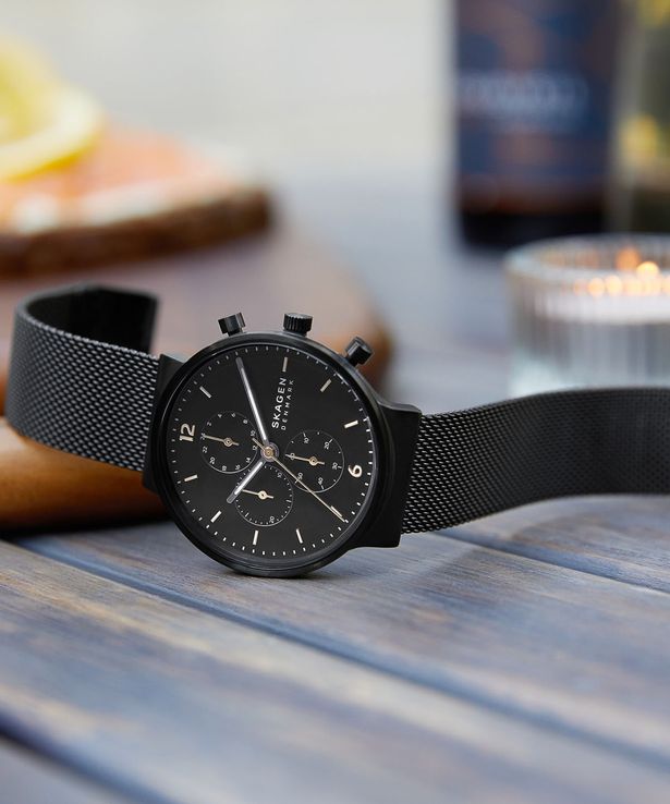 Skagen Ancher SKW6762 Chronograph Midnight Black Dial Black