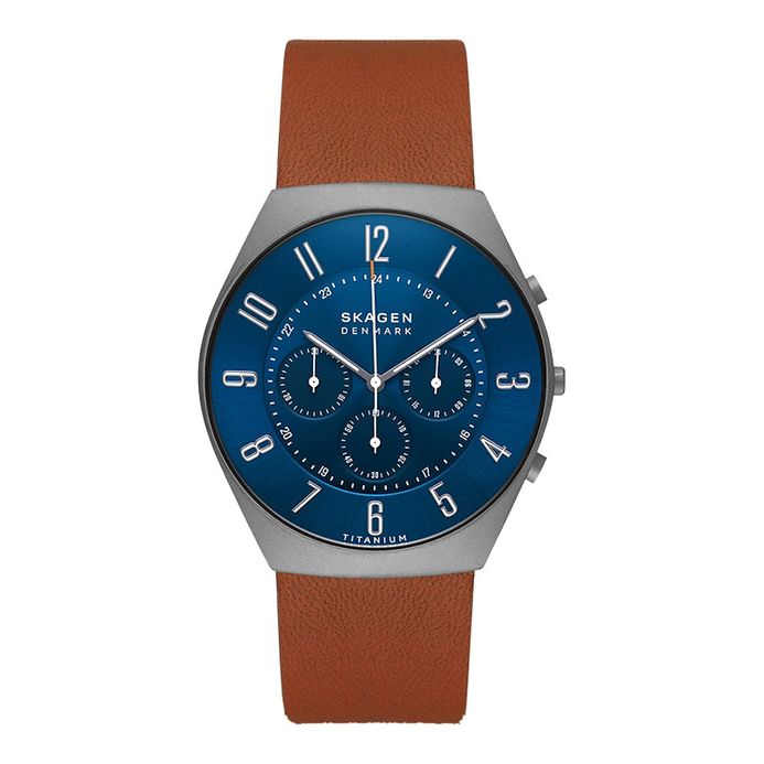 Skagen Ancher Skagen Leather Watch Men's Skagen Ancher Brown