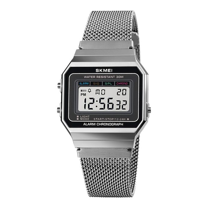 SKMEI 1639SI Digital Dial Stainless Steel Strap