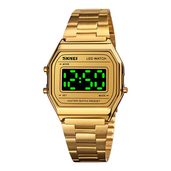 Skmei Digital Watch Latest SKMEI 1646GD Digital Dial Gold
