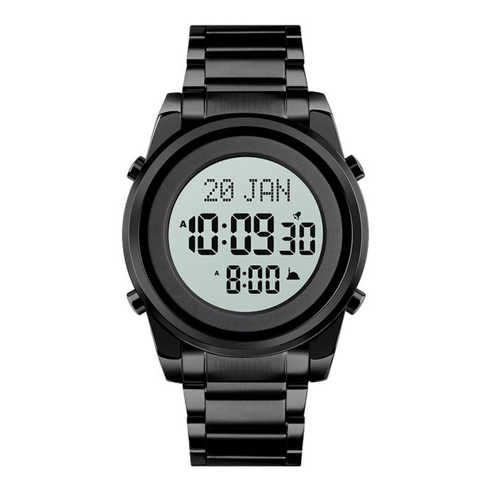 SKMEI 1734BK Men Digital Dial Black Stainless Steel Strap