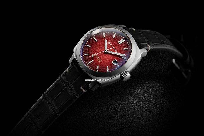 Spinnaker Hull SP-5072-01 Riviera Men Red Dial Black Leather Strap