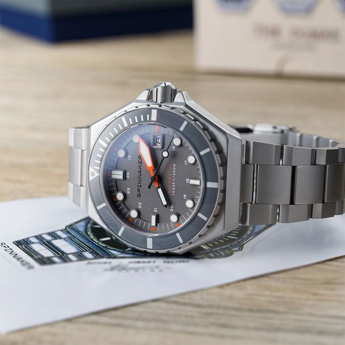 Spinnaker Dumas SP-5081-KK Automatic Chalk Grey Dial Stainless Steel Strap