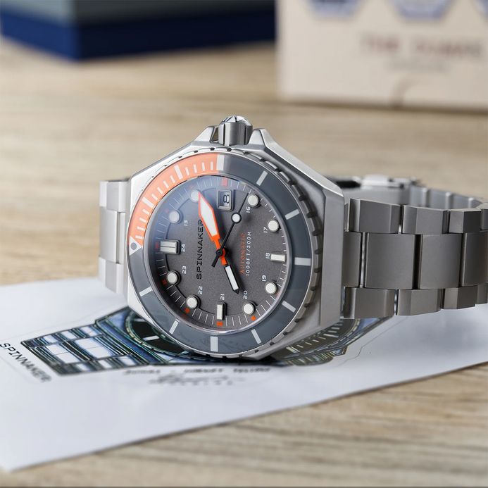Spinnaker Dumas SP-5081-LL Automatic Sandblast Grey Dial Stainless Steel Strap