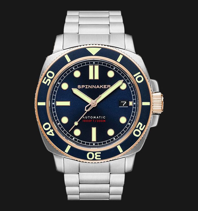 Spinnaker Hull Diver SP-5088-55 Automatic Patriot Blue Dial Stainless Steel Strap