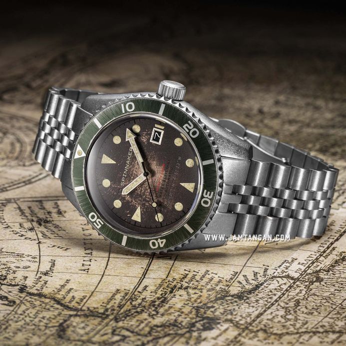 Spinnaker Wreck SP-5089-22 Rust Brown Dial Stainless Steel Strap