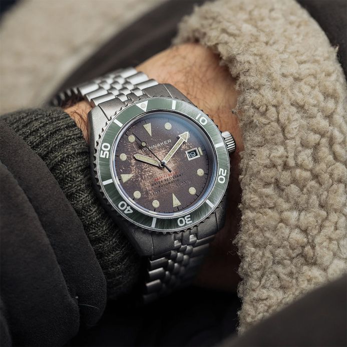 Spinnaker Wreck SP-5089-22 Rust Brown Dial Stainless Steel Strap