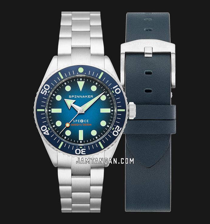 Spinnaker Spence 300 SP-5097-22 Automatic Indigo Blue Dial Stainless Steel Strap + Extra Strap