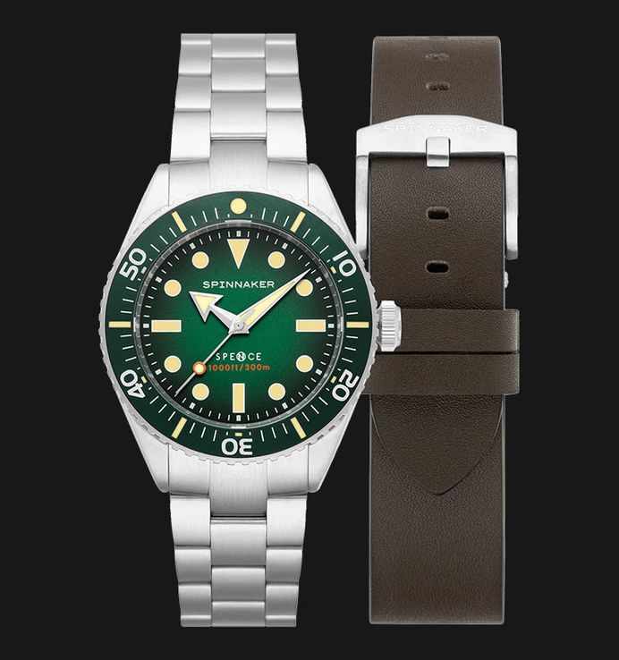 Spinnaker Spence 300 SP-5097-44 Sea Green Dial Stainless Steel Strap + Extra Strap