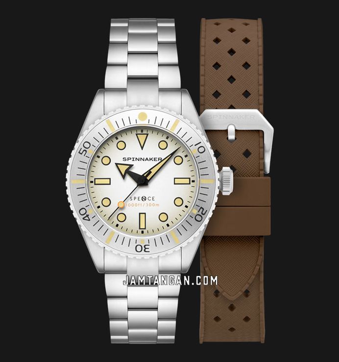 Spinnaker Spence 300 SP-5097-66 Automatic Off White Dial Stainless Steel Strap + Extra Strap