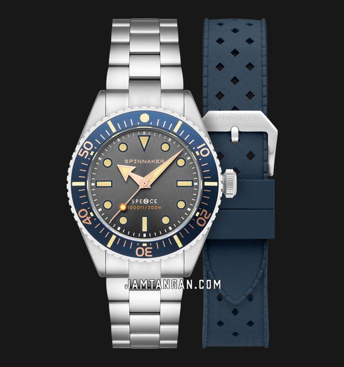 Spinnaker Spence 300 SP-5097-77 Automatic Gunmetal Dial Stainless Steel Strap + Extra Strap